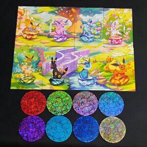 Pokemon TCG Prismatic Evolutions Eevee Mini Tin Art Cards & Coins Complete Set